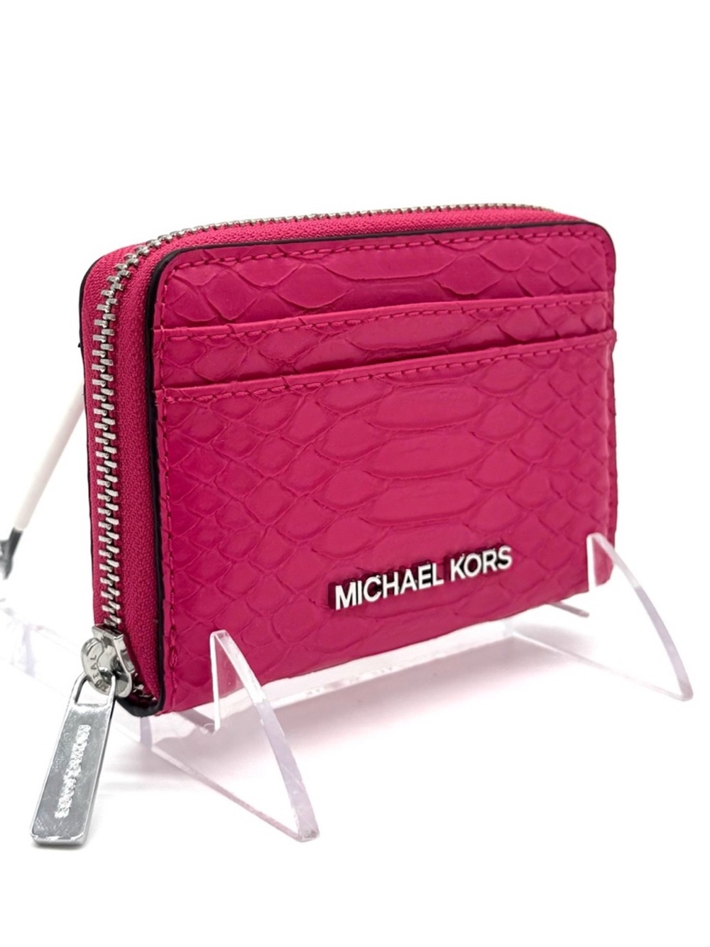Michael Kors Medium ZA Card Case Wallet Electric Pink